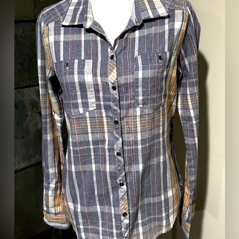 Roxy Button Down Plaid Shirt - image 1